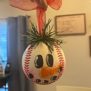 Baseball “snowman” Christmas Ornament